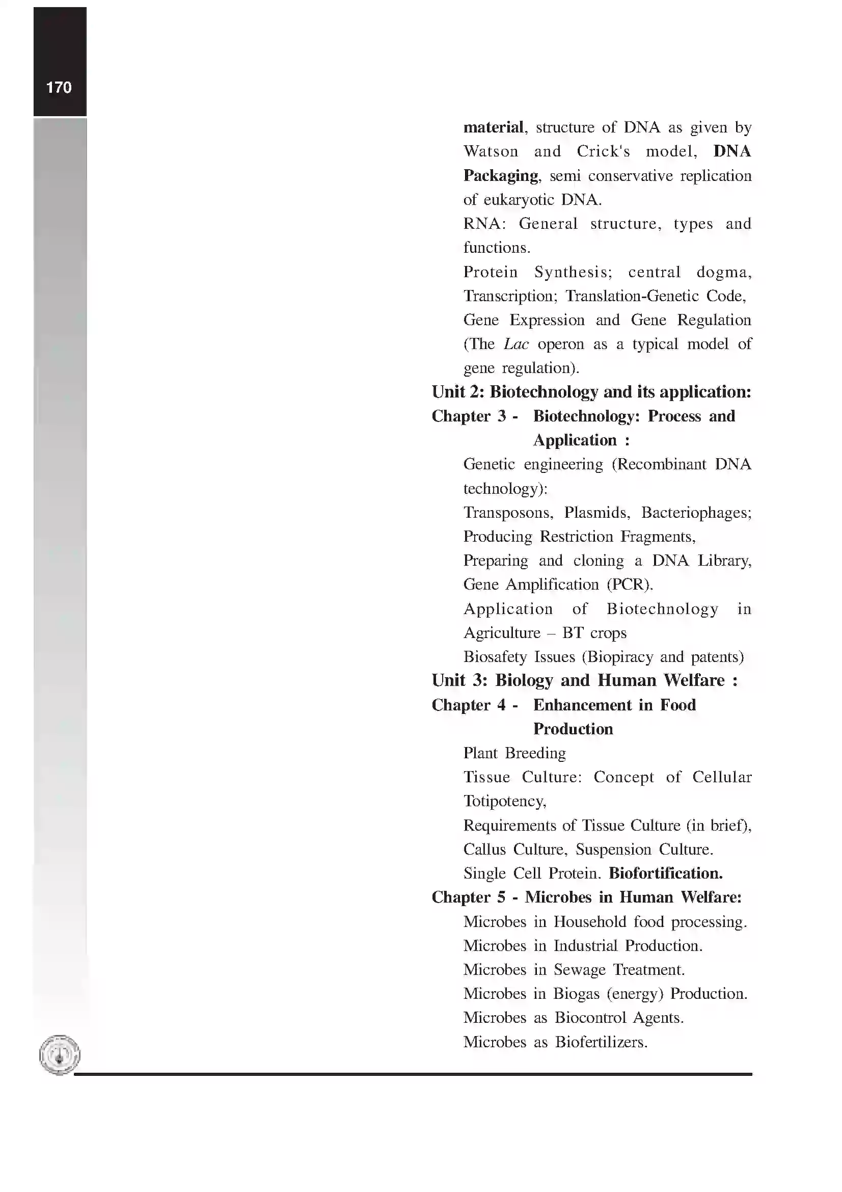 Maharashtra Board Class 12th 2025-26 Biology Syllabus 2