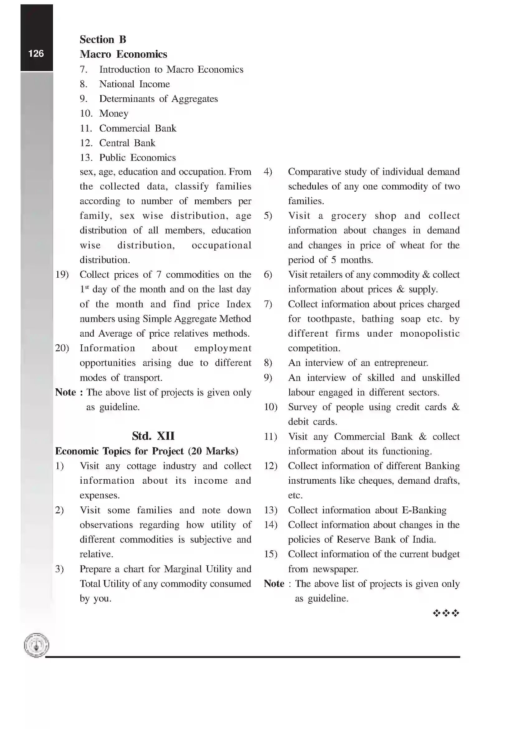 Maharashtra Board Class 12th 2025-26 Economics Syllabus 2