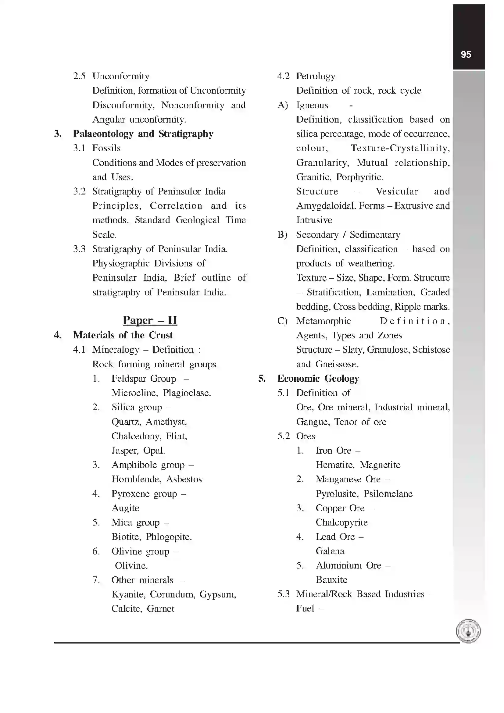 Maharashtra Board Class 12th 2025-26 Geology Syllabus 3