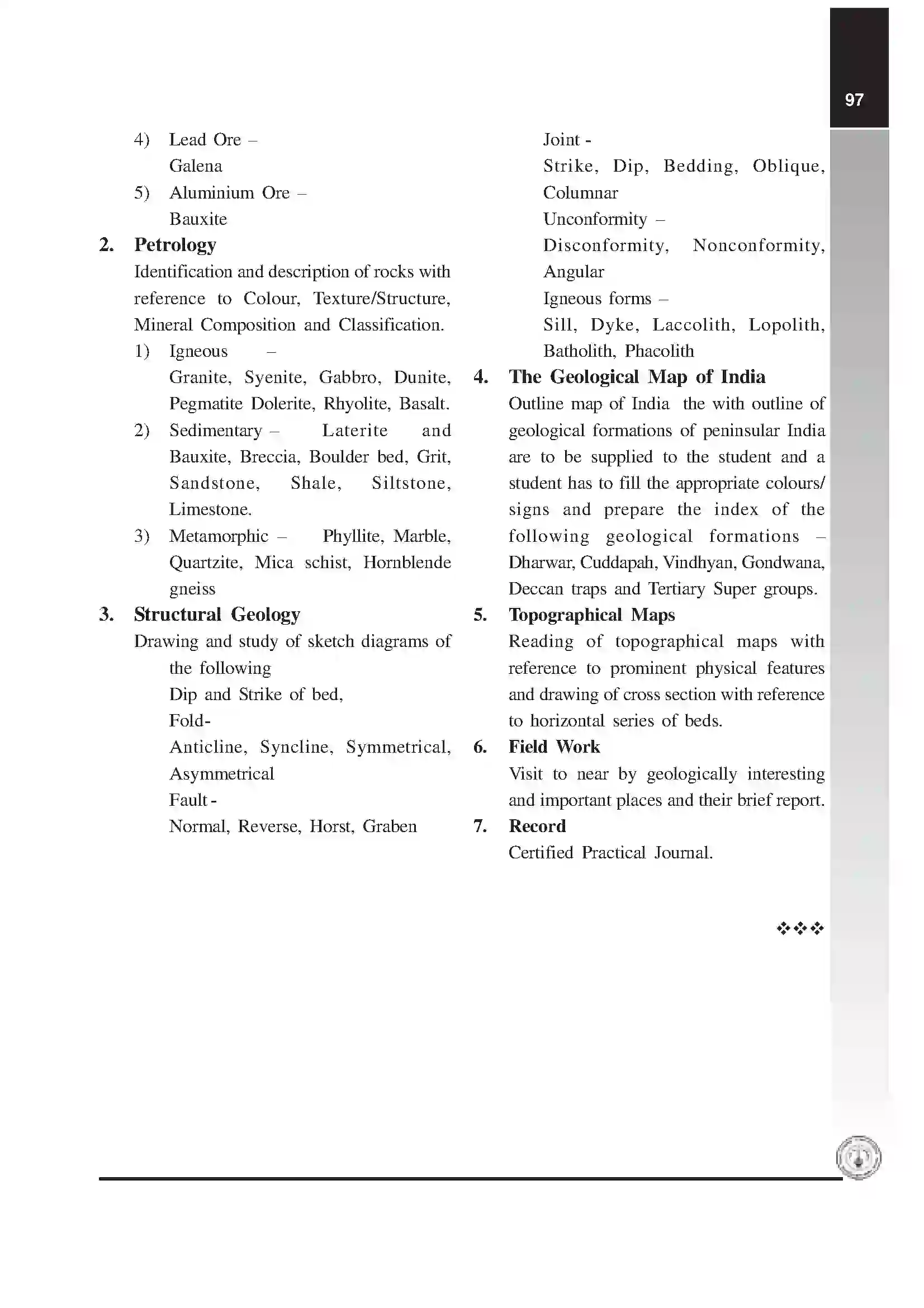Maharashtra Board Class 12th 2025-26 Geology Syllabus 5