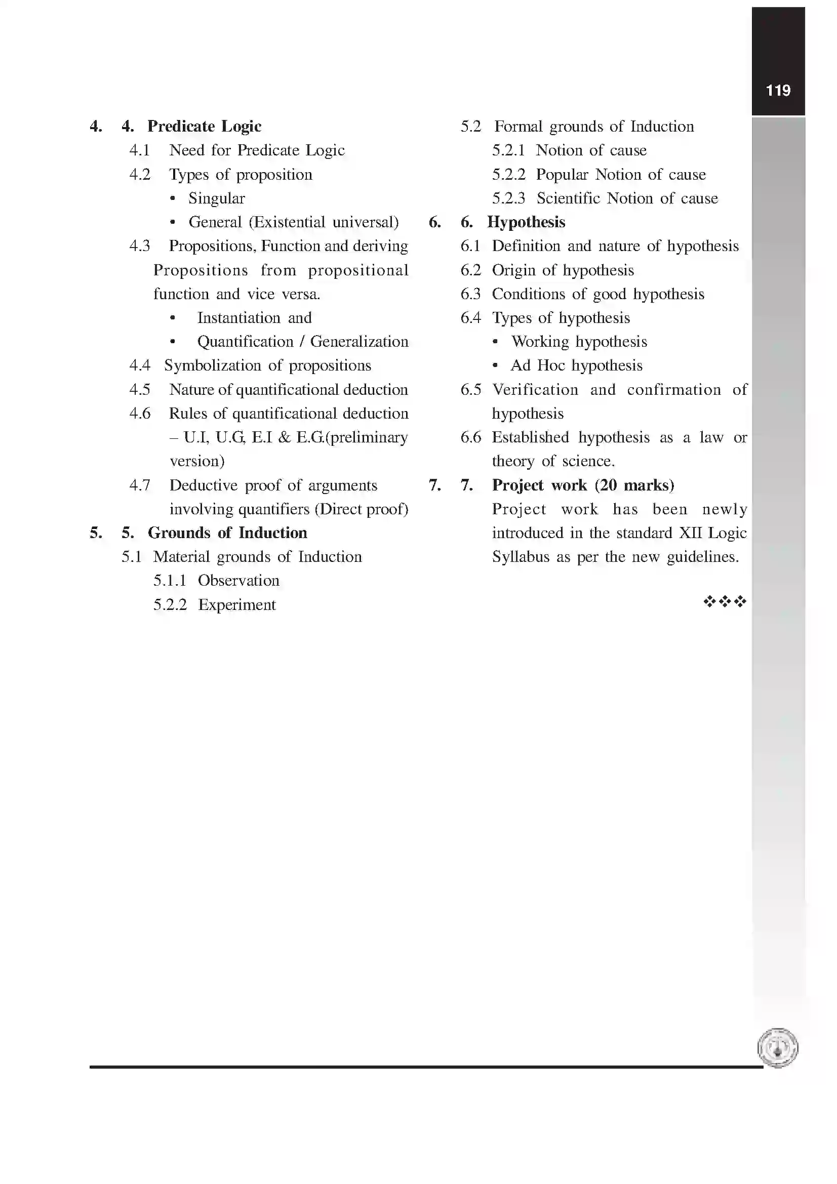 Maharashtra Board Class 12th 2025-26 Logic Syllabus 2
