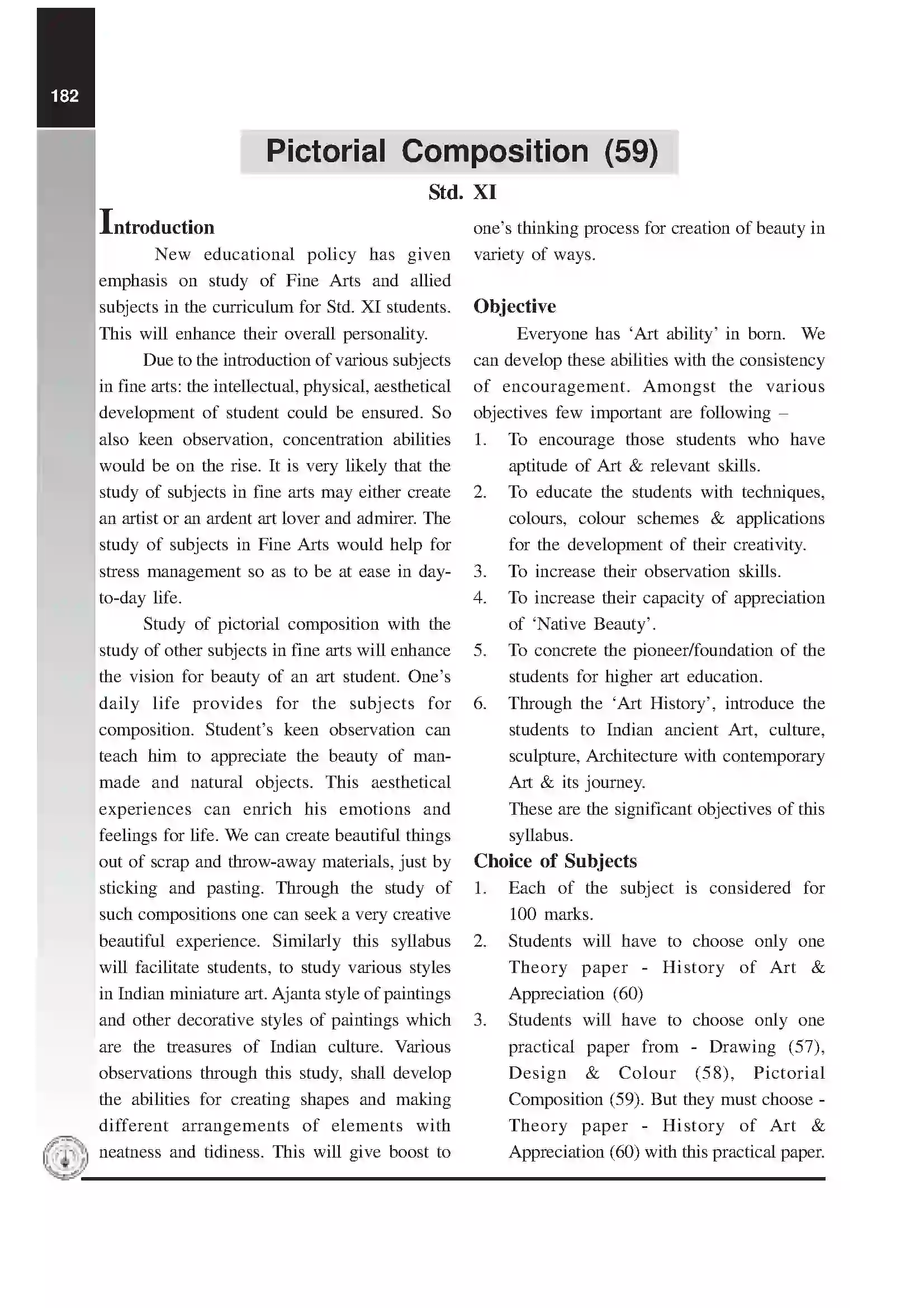 Maharashtra Board Class 12th 2025-26 Pictorial Composition Syllabus 1
