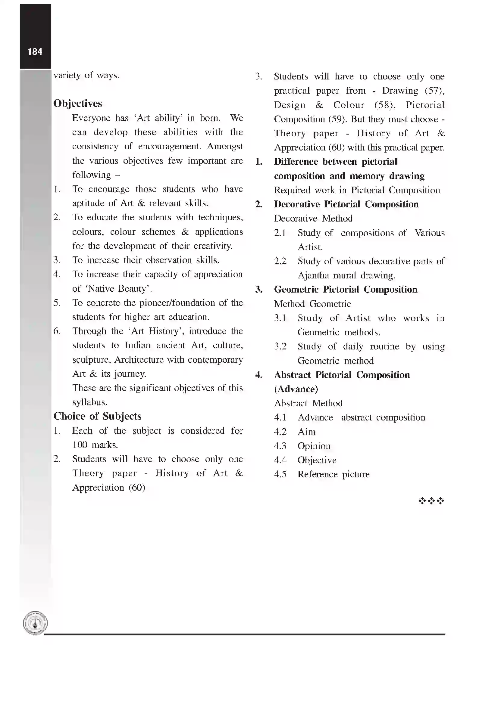 Maharashtra Board Class 12th 2025-26 Pictorial Composition Syllabus 3